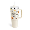 Halloween Cream white / 1200ML Halloween Thermal Mug 40oz Straw Coffee Insulation Cup With Handle