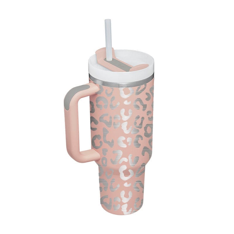 Light Grey / 1200ML Halloween Thermal Mug 40oz Straw Coffee Insulation Cup With Handle