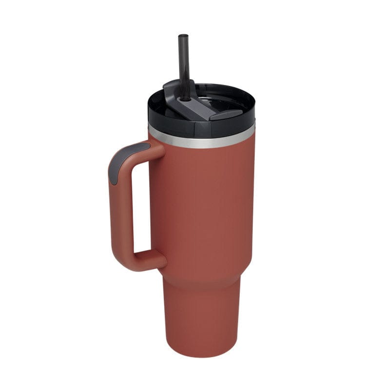 Red rust / 1200ML Halloween Thermal Mug 40oz Straw Coffee Insulation Cup With Handle