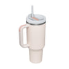 Rose quartz / 1200ML Halloween Thermal Mug 40oz Straw Coffee Insulation Cup With Handle