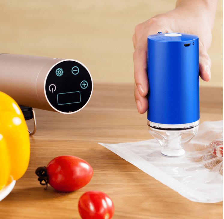 "Handheld Vacuum Sealer Machine: Seal and Preserve with Ease Kitchen CJ Blue  