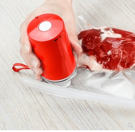 "Handheld Vacuum Sealer Machine: Seal and Preserve with Ease Kitchen CJ Red  