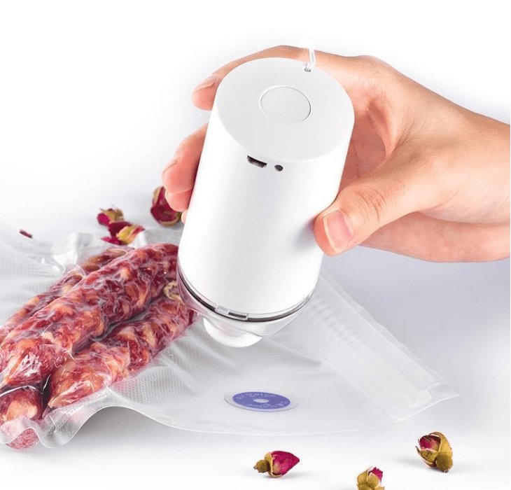 "Handheld Vacuum Sealer Machine: Seal and Preserve with Ease Kitchen CJ White  