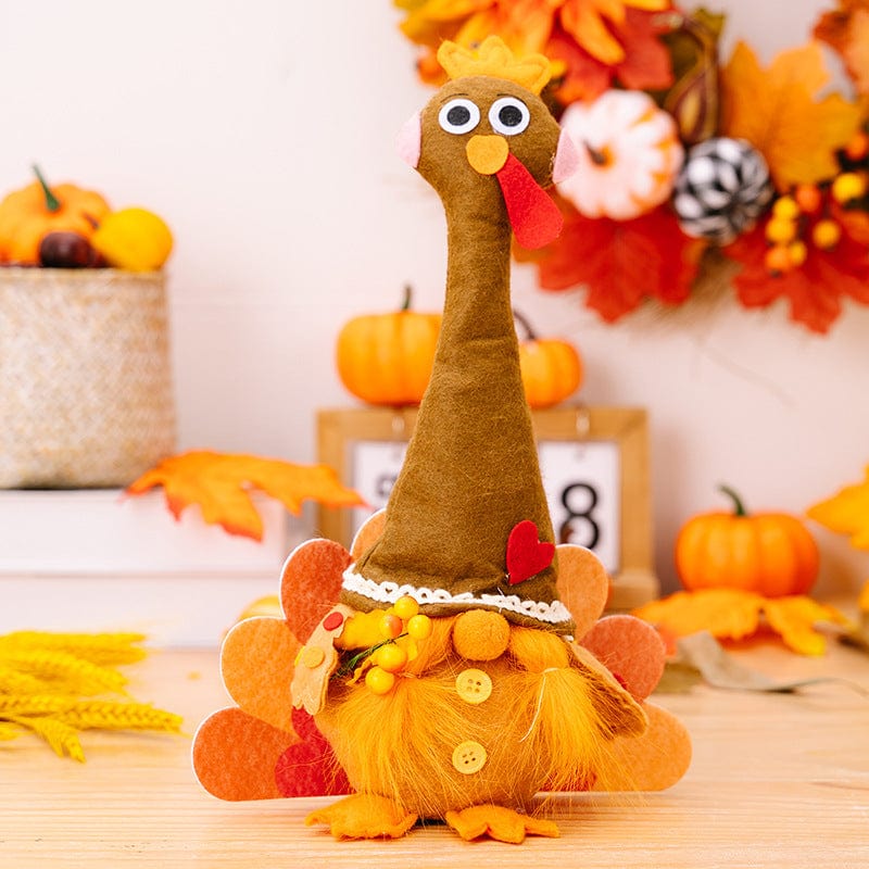 Long Neck Turkey Dwarf Women's Harvest Festival Gnome Dolls: Charming Thanksgiving Table Centerpieces