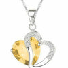 Heart Crystal Rhinestone Silver Chain Pendant Necklace for Valentine's Day