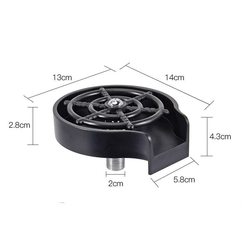 Black High-Pressure Spray Automatic Faucet Cup Washer - Perfect for Bar Counters, Coffee Pitchers, and Kitchen Sink - Convenient Tool for Washing Cups