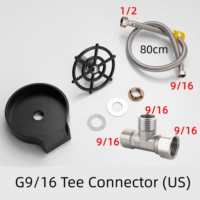 G9 16Tee Connector US High-Pressure Spray Automatic Faucet Cup Washer - Perfect for Bar Counters, Coffee Pitchers, and Kitchen Sink - Convenient Tool for Washing Cups