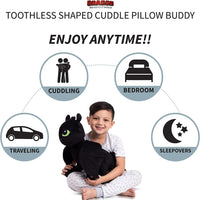 How To Train Your Dragon Toothless / One Size How to Train Your Dragon Toothless Plush Cuddle Pillow Buddy - Super Soft Kids Bedding, One Size, Black