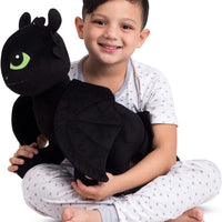 How To Train Your Dragon Toothless / One Size How to Train Your Dragon Toothless Plush Cuddle Pillow Buddy - Super Soft Kids Bedding, One Size, Black