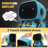 Blue Interactive Smart Robotic Toy for Kids: Touch Sensor, Voice Control, Speech Recognition, Singing, Dancing, Repeating, and Recording. Ideal for Boys and Girls Aged 3-8