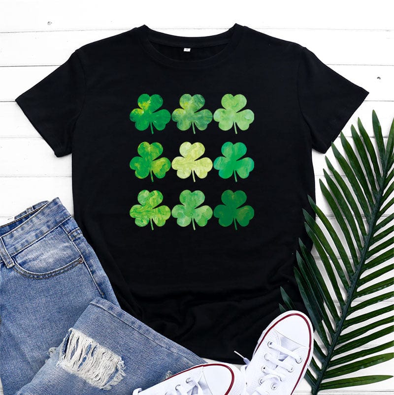 Black / L Irish Green Bliss: St. Patrick's Day Cotton Women's Short Sleeve Top