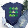 Dark Blue / M Irish Green Bliss: St. Patrick's Day Cotton Women's Short Sleeve Top