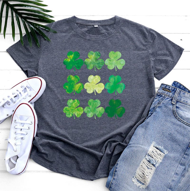 Dark Gray / L Irish Green Bliss: St. Patrick's Day Cotton Women's Short Sleeve Top