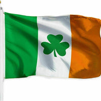 Irish Shamrock Flag 3x5 Ft: Celebrate Ireland and St. Patrick's Day with Clover Leaf Saint Paddy Green