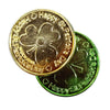 Leprechaun's Treasure: St. Patrick's Day Clover & Gold Green Plastic Toy Coins