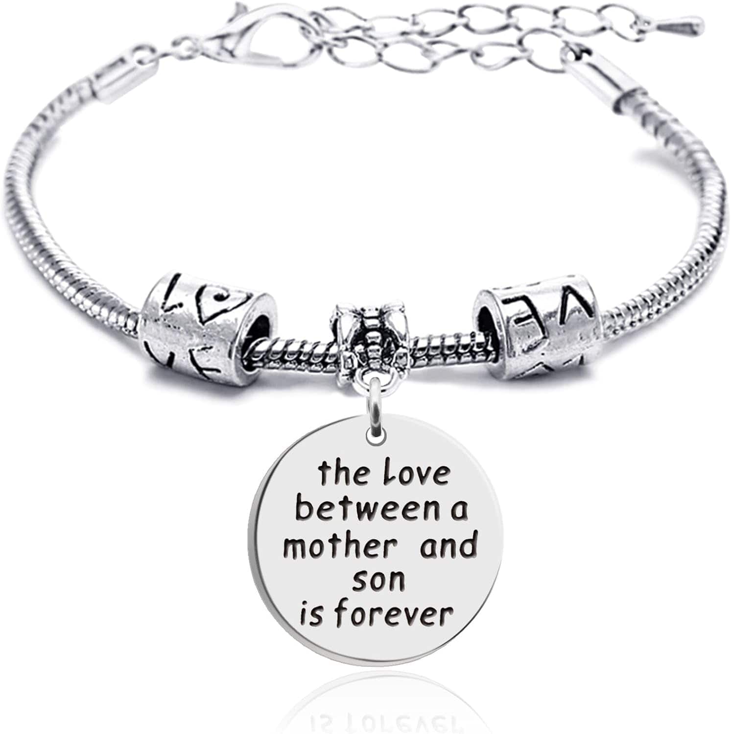 Mother And Son "Love between Mom & Son is forever" Bracelet for Mother' Day