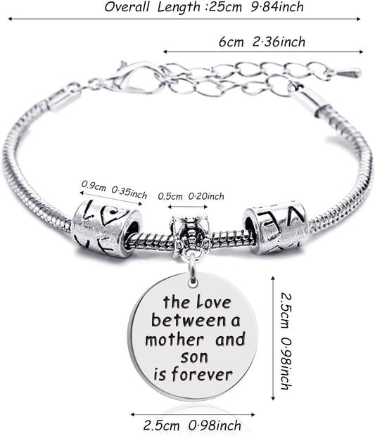 Mother And Son "Love between Mom & Son is forever" Bracelet for Mother' Day