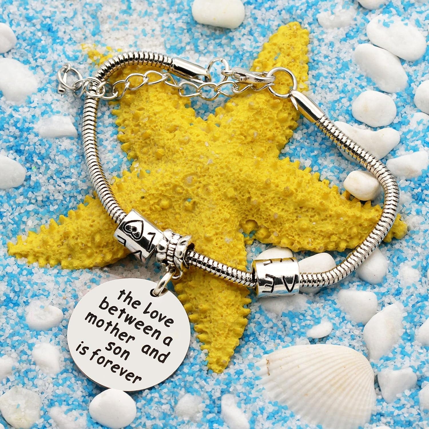 Mother And Son "Love between Mom & Son is forever" Bracelet for Mother' Day