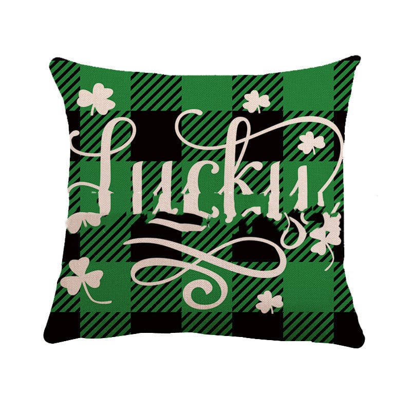 1 / 45*45cm Lucky Clover Charm: St. Patrick's Day Linen Throw Pillowcase