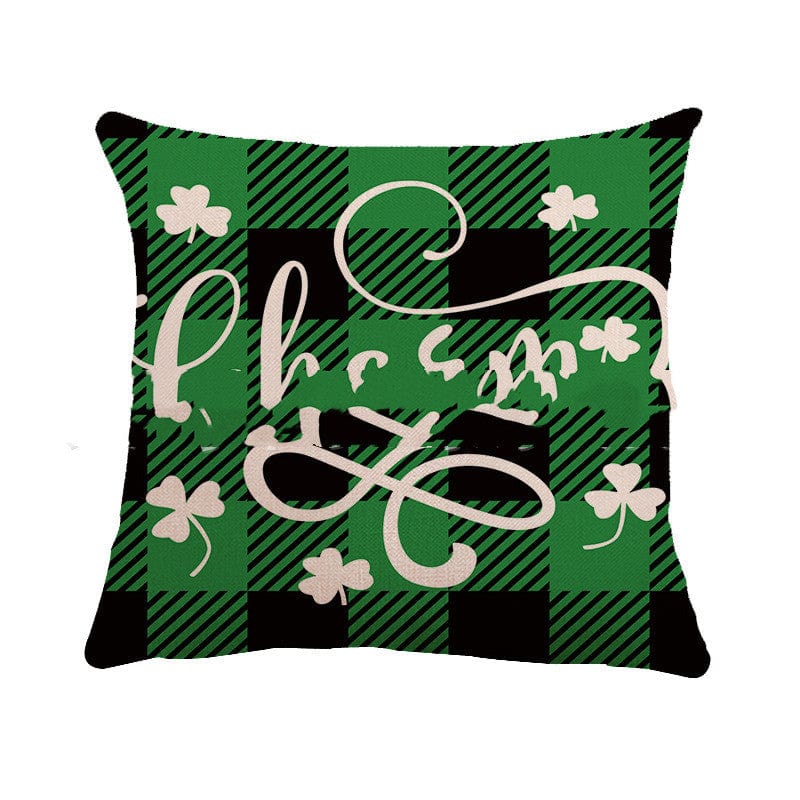 2 / 45*45cm Lucky Clover Charm: St. Patrick's Day Linen Throw Pillowcase