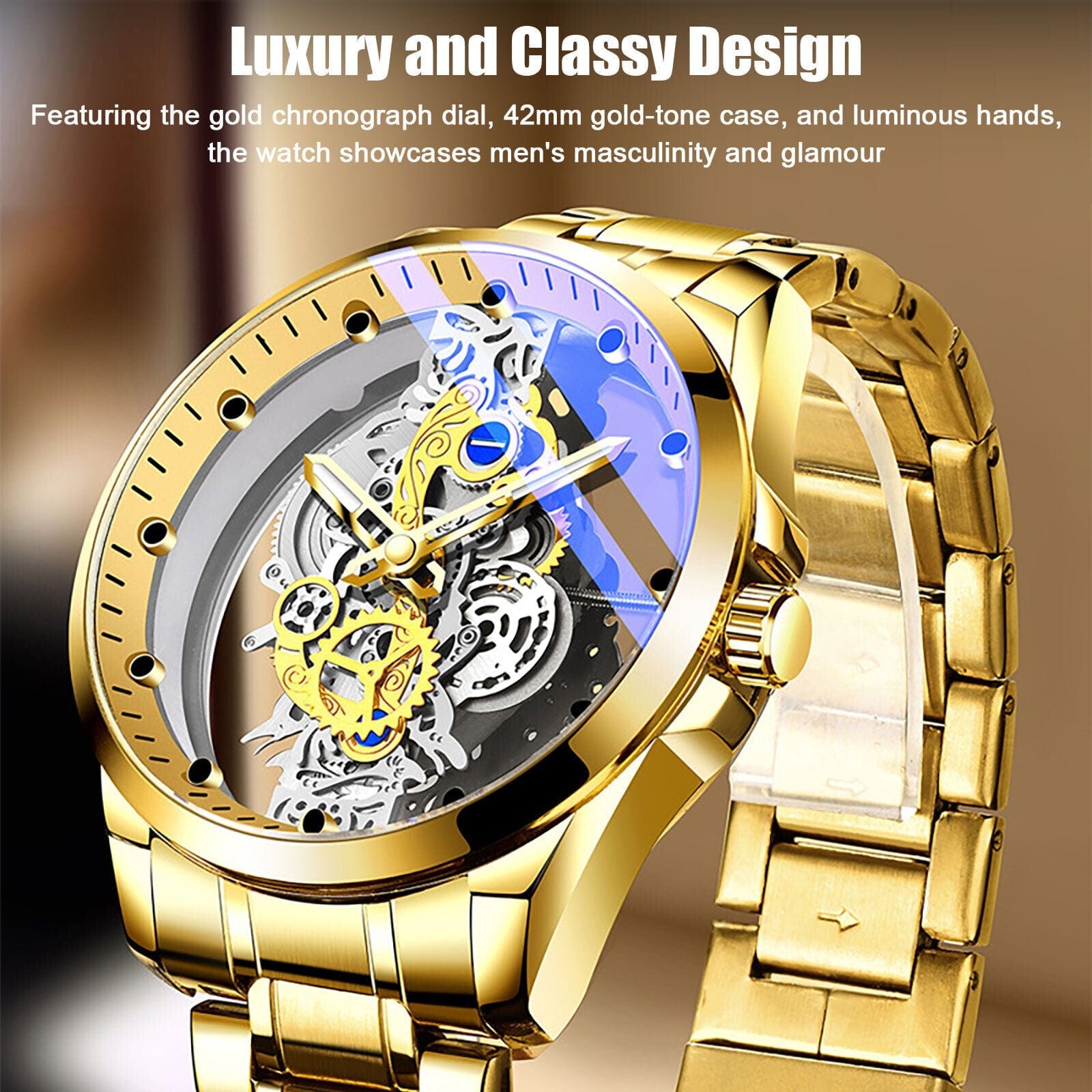 Luxury Waterproof Men's Watch with Anti-Scratch Stainless Steel, Quartz Movement, and Luminous Dial for Business Attire