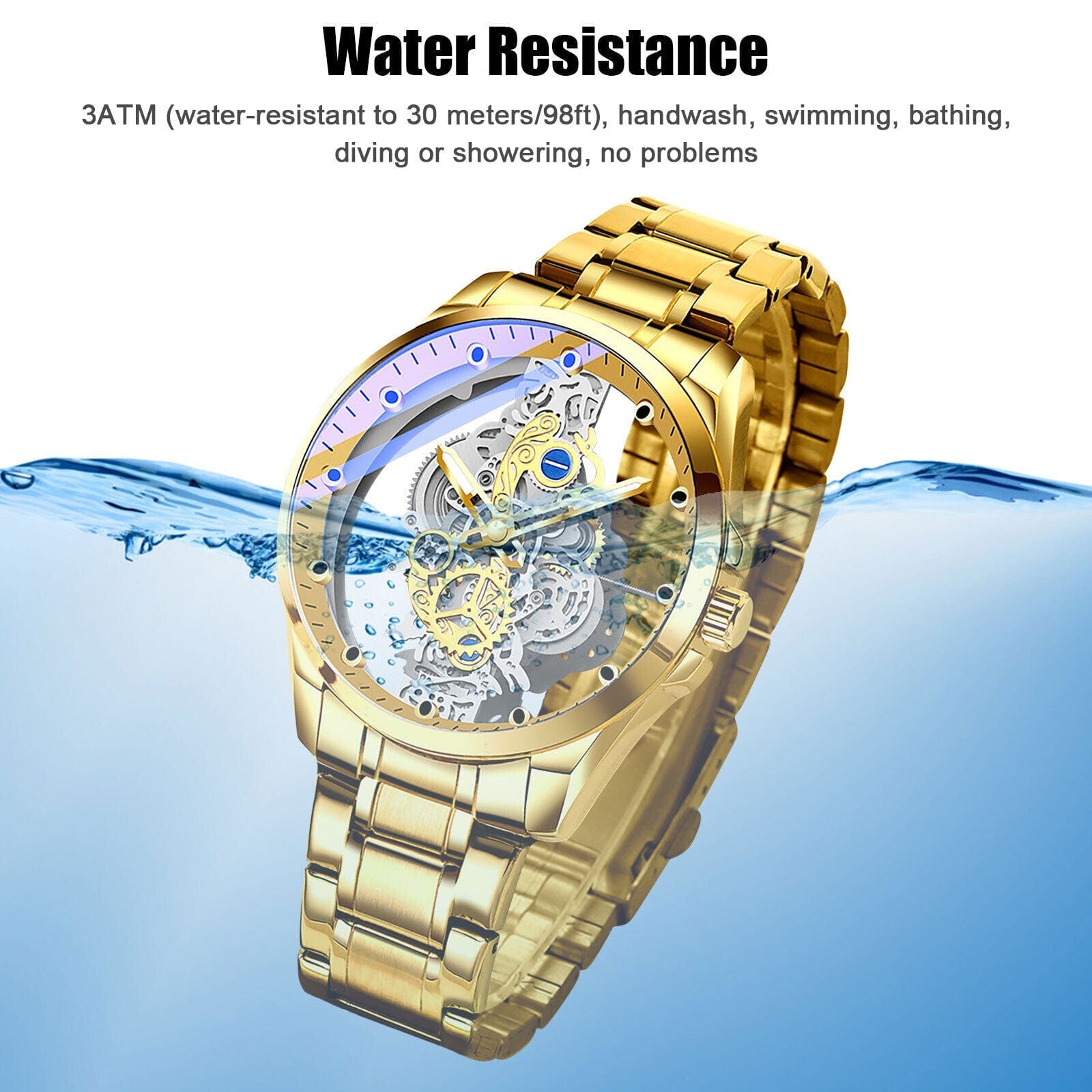 Luxury Waterproof Men's Watch with Anti-Scratch Stainless Steel, Quartz Movement, and Luminous Dial for Business Attire