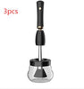 Black / 3pcs Makeup Brush Cleaning Machine Electric Scrubber