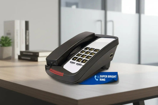 Med-Pat D800 Analog Desk Telephone – Hearing Aid Compatible Phone with Volume Boost