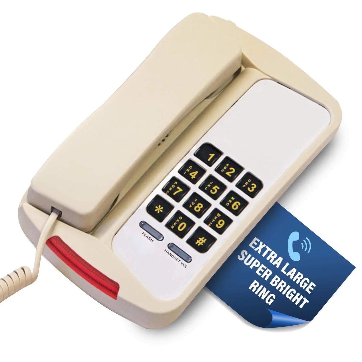Med-Pat D800 Analog Desk Telephone – Hearing Aid Compatible Phone with Volume Boost