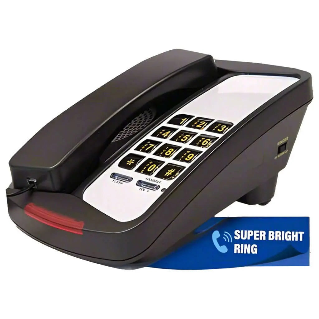 Med-Pat D800 Analog Desk Telephone – Hearing Aid Compatible Phone with Volume Boost