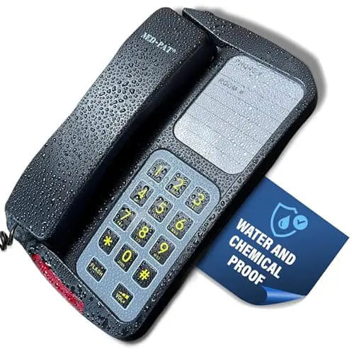 Med-Pat D8WP Water-Resistant Corded Telephone with Oversized Waterproof Keypad