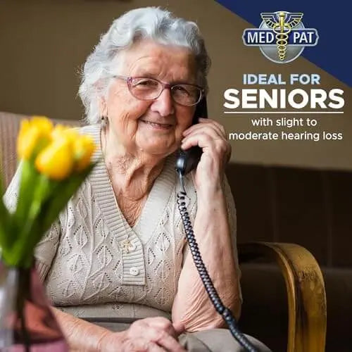 Med-Pat T-4 Trimline Corded Telephone with Backlit Keypad & Hearing Aid Compatibility
