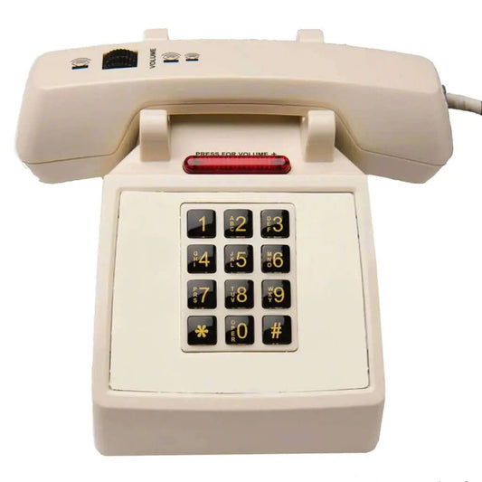Med-Pat D2600C Retro Corded Desk Phone – Vintage Push-Button Landline Telephone