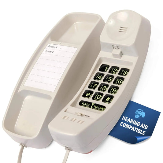 Med-Pat T1C Trimline Corded Telephone – Hearing Aid Compatible Phone, Dove Gray