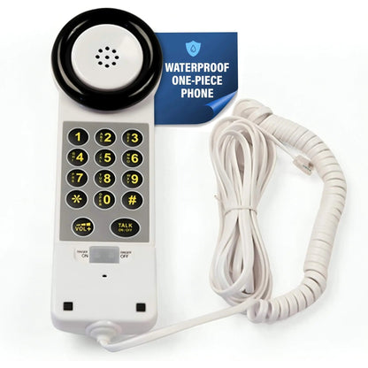 Med-Pat XL88WP Waterproof Landline Phone – Amplified One-Piece Telephone with Large Keypad