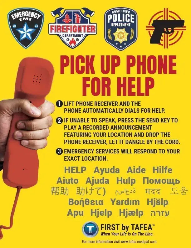 FIRST Emergency Auto Dialer Phone – Lift-to-Call Emergency Phone for Seniors & Home Safety