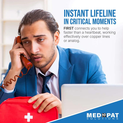 FIRST Emergency Auto Dialer Phone – Lift-to-Call Emergency Phone for Seniors & Home Safety
