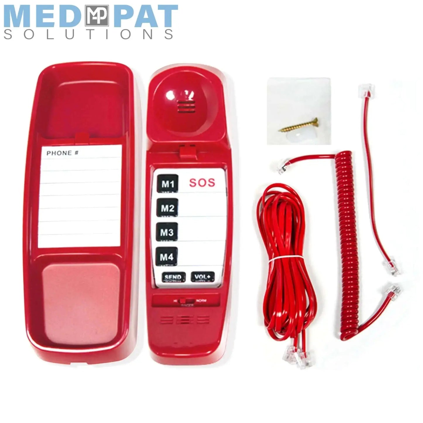 FIRST M Emergency Phone – One-Touch Landline Emergency Phone with 4 Programmable Contacts