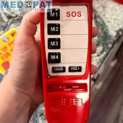 FIRST M Emergency Phone – One-Touch Landline Emergency Phone with 4 Programmable Contacts