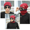 Red Mens Womens Winter Baggy Slouchy Knit Warm Beanie Hat and Scarf Ski Skull Cap