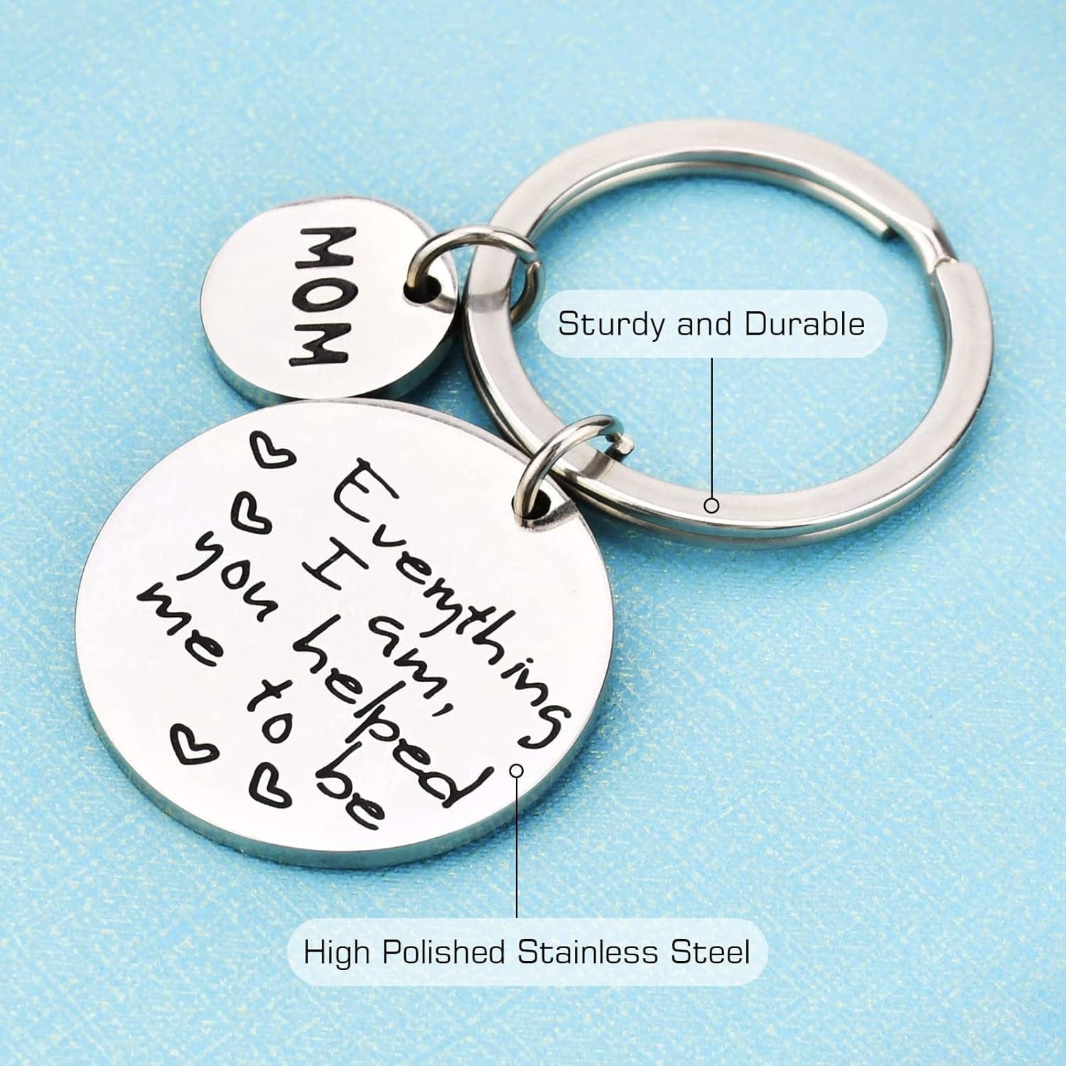 Mom Everything I Am You Helped Me To Be Mother's Day Keychain Gift for Mom