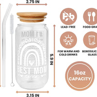 Best Mom Ever Mothers Day Gifts - 16 Oz Can Glass