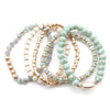 Mint Multi Bead Stretch Bracelet Set