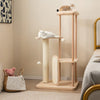 Multi-level Modern Cat Tower with Scratching Board and Post - Color: Beige