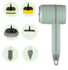 Green With six brush heads Multifunctional Electric Cleaning Brush with Scouring Pad Attachment