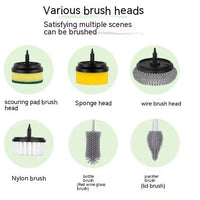Six headed brush Multifunctional Electric Cleaning Brush with Scouring Pad Attachment