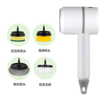 White With four brush heads Multifunctional Electric Cleaning Brush with Scouring Pad Attachment
