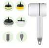 White With six brush heads Multifunctional Electric Cleaning Brush with Scouring Pad Attachment