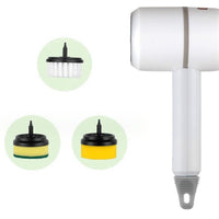 White With three brush heads Multifunctional Electric Cleaning Brush with Scouring Pad Attachment