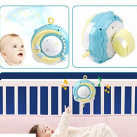 Musical Baby Rattles Crib Mobiles - Rotating Bed Bell Toy Holder with Projection for Newborns and Infants